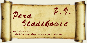 Pera Vladiković vizit kartica